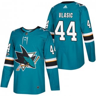 Camiseta Hockey San Jose Sharks Marc Edouard Vlasic Autentico Primera 2018 Verde