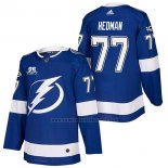Camiseta Hockey Tampa Bay Lightning Victor Hedman Autentico Primera 2018 Azul