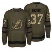 Camiseta Hockey Tampa Bay Lightning Yanni Gourde Salute To Service Verde Militar