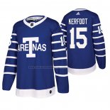 Camiseta Hockey Toronto Maple Leafs Alexander Kerfoot Throwback Autentico Pro Azul