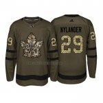 Camiseta Hockey Toronto Maple Leafs William Nylander 2018 Salute To Service Verde Militar