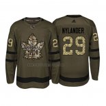 Camiseta Hockey Toronto Maple Leafs William Nylander 2018 Salute To Service Verde Militar