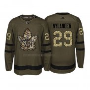 Camiseta Hockey Toronto Maple Leafs William Nylander 2018 Salute To Service Verde Militar