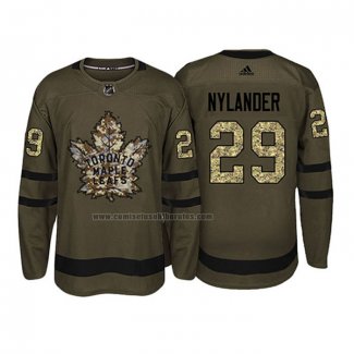 Camiseta Hockey Toronto Maple Leafs William Nylander 2018 Salute To Service Verde Militar