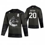 Camiseta Hockey Vancouver Canucks Brandon Sutter 2019 Veterans Day Camuflaje
