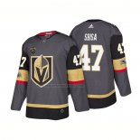 Camiseta Hockey Vegas Golden Knights Luca Sbisa Steel Autentico Primera Jugador 2018 Gris