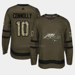 Camiseta Hockey Washington Capitals Brett Connolly 2018 Salute To Service Verde Militar