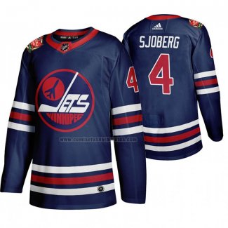 Camiseta Hockey Winnipeg Jets Lars Erik Sjoberg Heritage Classic 2019-20 Azul