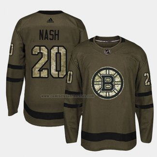 Camiseta Hockey Boston Bruins Riley Nash 2018 Salute To Service Verde Militar