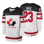 Camiseta Hockey Canada Kirby Dach 2018 IIHF World Championship Jugador Blanco
