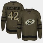 Camiseta Hockey Carolina Hurricanes Joakim Nordstrom 2018 Salute To Service Verde Militar