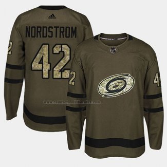 Camiseta Hockey Carolina Hurricanes Joakim Nordstrom 2018 Salute To Service Verde Militar