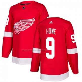 Camiseta Hockey Detroit Red Wings Gordie Howe 9 Primera Autentico Rojo