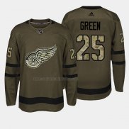 Camiseta Hockey Detroit Red Wings Mike Verde 2018 Salute To Service Verde Militar