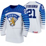 Camiseta Hockey Finlandia Juhani Tyrvainen Primera 2020 IIHF World Championship Blanco