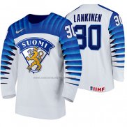 Camiseta Hockey Finlandia Kevin Lankinen Primera 2020 IIHF World Championship Blanco