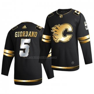 Camiseta Hockey Golden Edition Calgary Flames Mark Giordano Limited Autentico 2020-21 Negro
