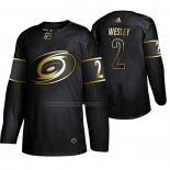Camiseta Hockey Golden Edition Carolina Hurricanes Glen Wesley Retired Jugador Autentico Negro