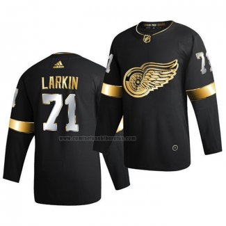 Camiseta Hockey Golden Edition Detroit Red Wings Dylan Larkin Limited Autentico 2020-21 Negro