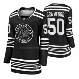 Camiseta Hockey Mujer Chicago Blackhawks Corey Crawford Premier Alterno Negro