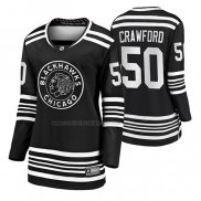 Camiseta Hockey Mujer Chicago Blackhawks Corey Crawford Premier Alterno Negro