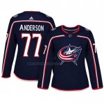 Camiseta Hockey Mujer Columbus Blue Jackets Josh Anderson Autentico Jugador Azul