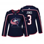 Camiseta Hockey Mujer Columbus Blue Jackets Seth Jones Autentico Jugador Azul