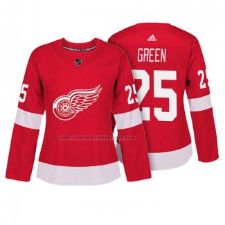 Camiseta Hockey Mujer Detroit Red Wings Mike Verde Autentico Jugador Rojo