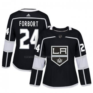 Camiseta Hockey Mujer Los Angeles Kings Derek Forbort Autentico Jugador Negro