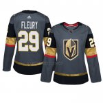 Camiseta Hockey Mujer Vegas Golden Knights Marc Andre Fleury Primera Autentico Jugador Gris