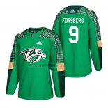 Camiseta Hockey Nashville Predators Filip Forsberg 2018 Dia de San Patricio Verde