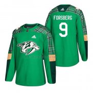 Camiseta Hockey Nashville Predators Filip Forsberg 2018 Dia de San Patricio Verde
