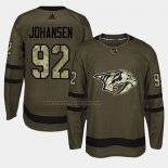 Camiseta Hockey Nashville Predators Ryan Johansen 2018 Salute To Service Verde Militar