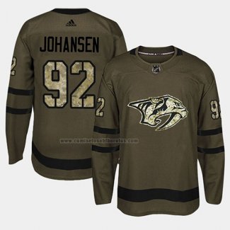 Camiseta Hockey Nashville Predators Ryan Johansen 2018 Salute To Service Verde Militar