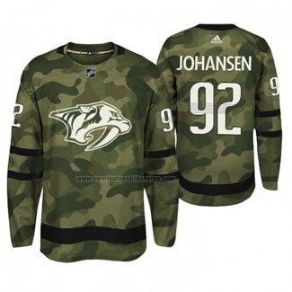 Camiseta Hockey Nashville Predators Ryan Johansen Autentico Armed Special Forces Camuflaje