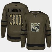 Camiseta Hockey New York Rangers Henrik Lundqvist 2018 Salute To Service Verde Militar