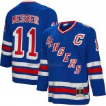 Camiseta Hockey New York Rangers Mark Messier Mitchell & Ness Big & Tall 2015 Captain Patch Blue Line Azul