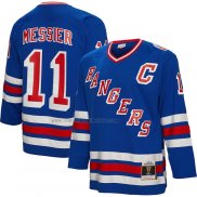 Camiseta Hockey New York Rangers Mark Messier Mitchell & Ness Big & Tall 2015 Captain Patch Blue Line Azul