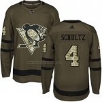 Camiseta Hockey Nino Pittsburgh Penguins Justin Schultz 2018 Salute To Service Verde Militar