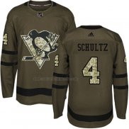 Camiseta Hockey Nino Pittsburgh Penguins Justin Schultz 2018 Salute To Service Verde Militar