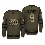 Camiseta Hockey Philadelphia Flyers Ivan Provorov 2018 Salute To Service Verde Militar