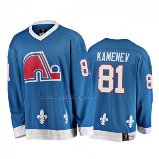 Camiseta Hockey Quebec Nordiques Vladislav Kamenev Heritage Vintage Azul