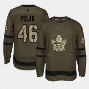 Camiseta Hockey Toronto Maple Leafs Roman Polak 2018 Salute To Service Verde Militar