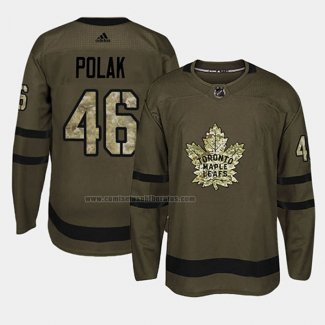 Camiseta Hockey Toronto Maple Leafs Roman Polak 2018 Salute To Service Verde Militar