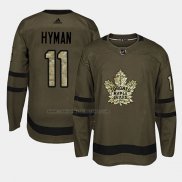 Camiseta Hockey Toronto Maple Leafs Zach Hyman 2018 Salute To Service Verde Militar