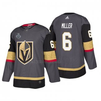 Camiseta Hockey Vegas Golden Knights Colin Miller Bound Patch 2018 Stanley Cup Final Gris