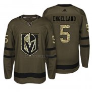 Camiseta Hockey Vegas Golden Knights Deryk Engelland Salute To Service Verde Militar
