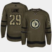 Camiseta Hockey Winnipeg Jets Patrik Laine 2018 Salute To Service Verde Militar