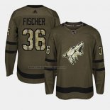 Camiseta Hockey Arizona Coyotes Christian Fischer 2018 Salute To Service Verde Militar