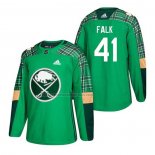 Camiseta Hockey Buffalo Sabres Justin Falk 2018 Dia de San Patricio Verde